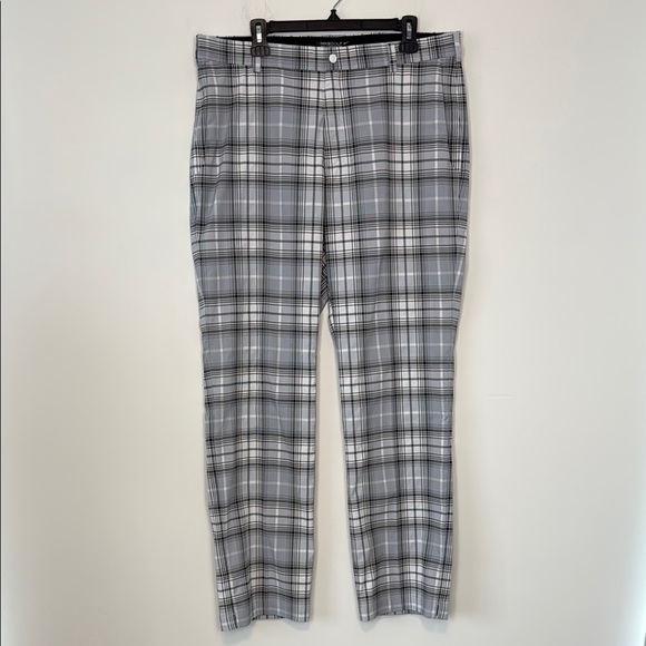 Men’s Nike Tour Performance Gray, White, Black Plaid Golf Pants. Size 36 X 32. - Picture 1 of 12